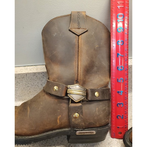 Harley Davidson Brown Harness Womens Biker Boots 7 1/2M Vintage Oil Resistance - Picture 10 of 16